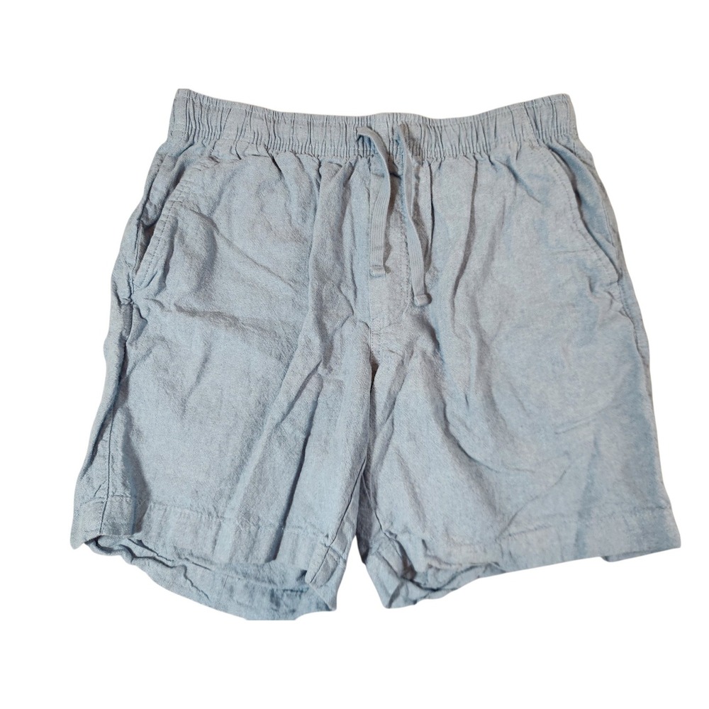 Old Navy Jogger Shorts Mens Small Light Blue Linen Blend Drawstring Casual